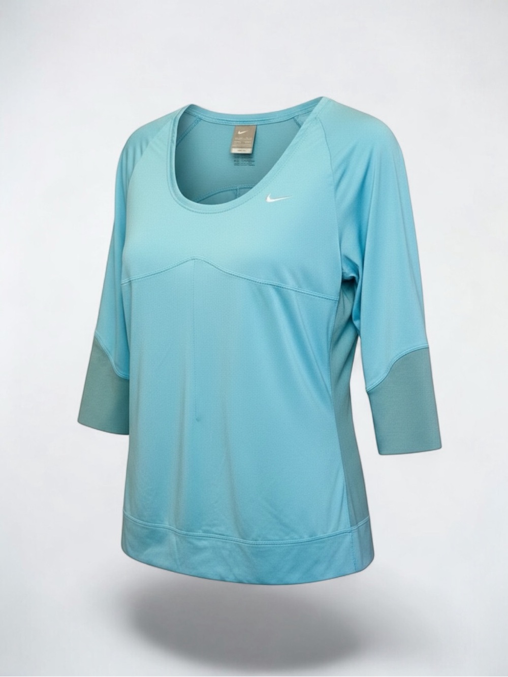 NIKE-Fit-Dri 3/4 Sleeves Serena Tennis Top Aqua 348345-486 Sz S